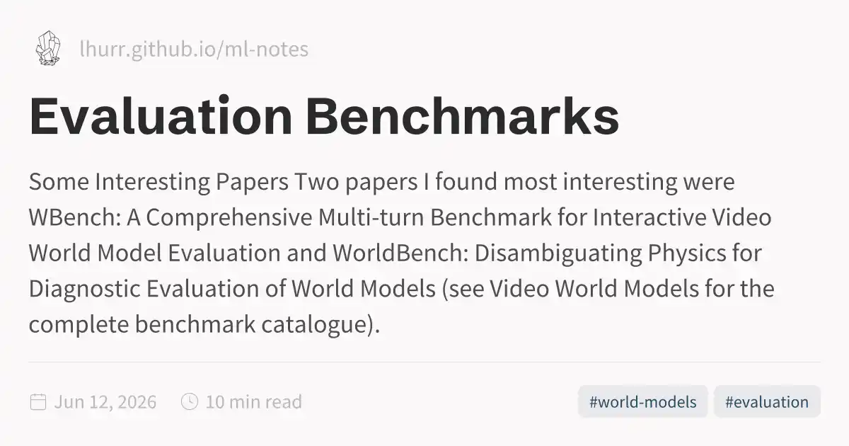 Evaluation Benchmarks